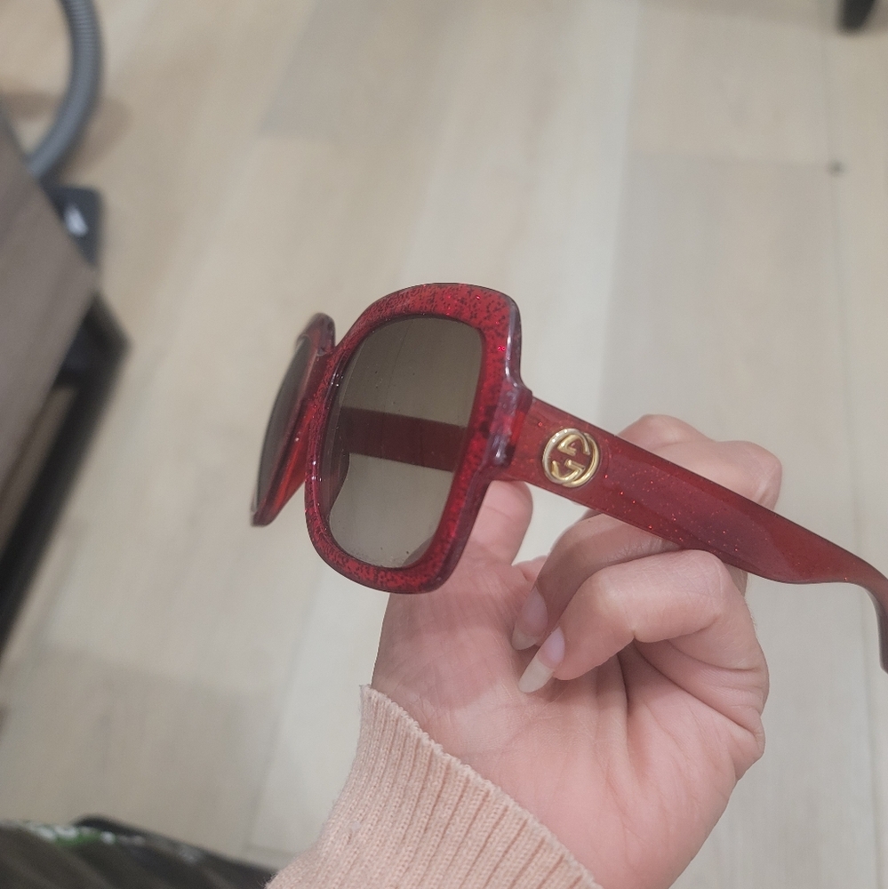 Gucci Red Glitter Sunglasses